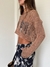 Sweater Crop Tejido Hilo Bohemian Girl Camel en internet