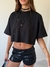 Reme Crop Oversized Flamé "Impecable" Negra