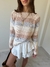 Sweater Tejido Jazmin Rayado Lurex Crema