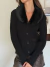 Cardigan Cuello Piel Desmontable Negro - Athi Studio™