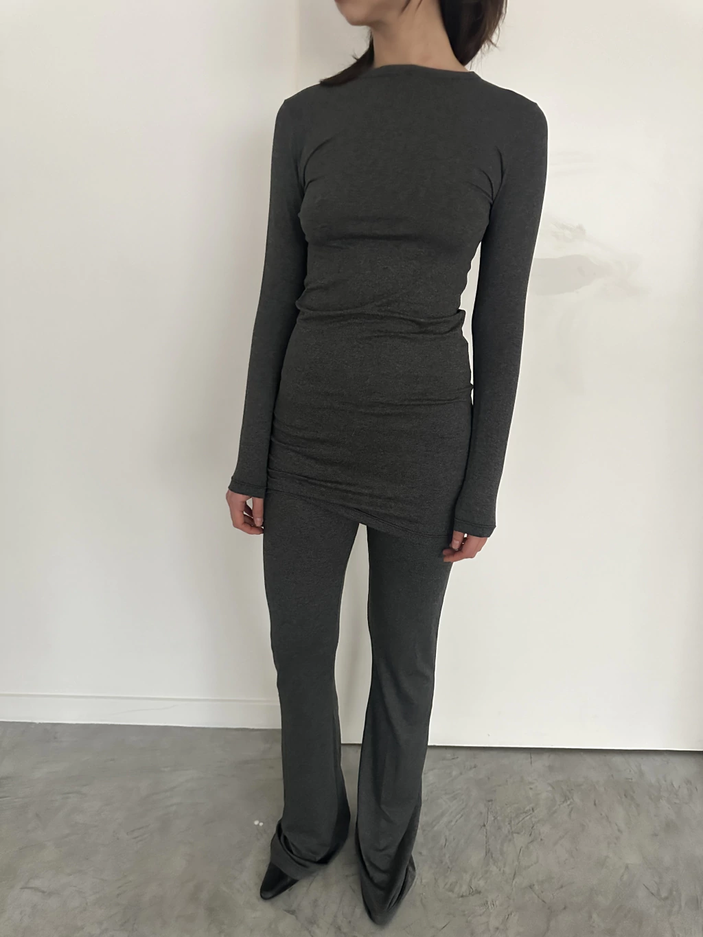 Vestido Manga Larga Crepe.