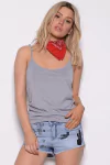 Musculosa lisa basica de algodon y lycra