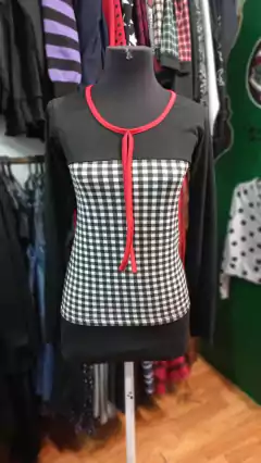 camiseta mora cuadros - tienda online