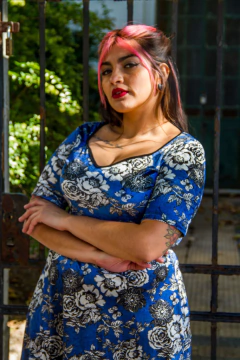 Vestido Flor Aterciopelada - comprar online