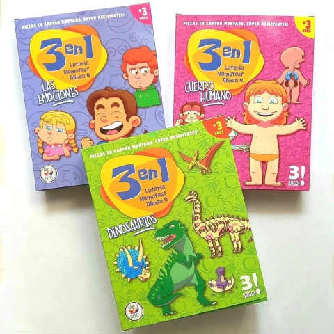 3 en 1 - Lotería, Memotest y Alinea 4