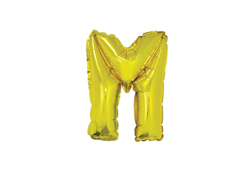 LETRA M DORADA DE 14 PULGADAS