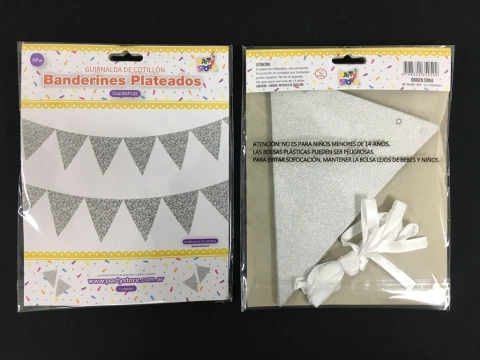 BANDERINES PLATEADOS GLITTER 360 Cm
