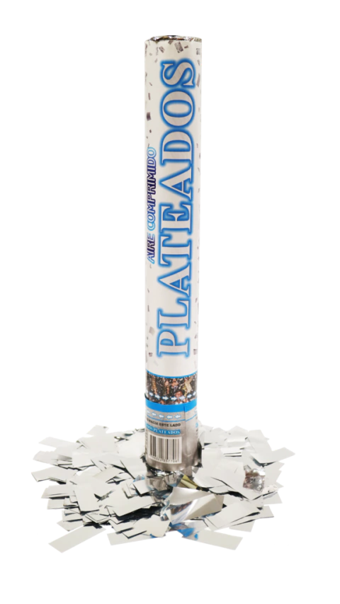 LANZAPAPELES CAÑON 40 CM PLATEADO