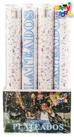 LANZAPAPELES CAÑON 40 CM PLATEADO - Cotillon la Morena