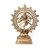 Estátua de Shiva Nataraja em metal dourado, representando a dança cósmica do Deus Hindu.
