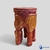 Banqueta Elefante em Madeira com detalhes em dourado, medindo 30cm de altura.