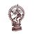 Escultura de Shiva Nataraja em metal, representando a dança cósmica, com detalhes elaborados e uma base decorativa.