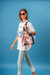 Bolso Playero Transparente Azul + Pañuelo 45x45 cm - comprar online