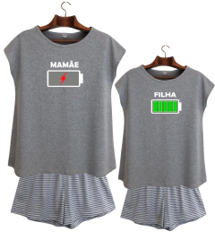 Pijama Feminino Curto Bateria MAMÃE - loja online