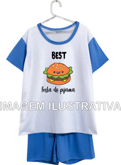 Kit 6 Pijamas Curtos Infantil Personalizados Festa do Pijama - comprar online
