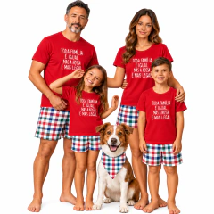 Pijama Menino Longo Vermelho TODA FAMÍLIA na internet