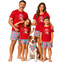 Pijama Feminino Vermelho FAMÍLIA & BAGUNÇA na internet