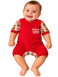 Macacão Baby Vermelho FAMÍLIA & BAGUNÇA - comprar online