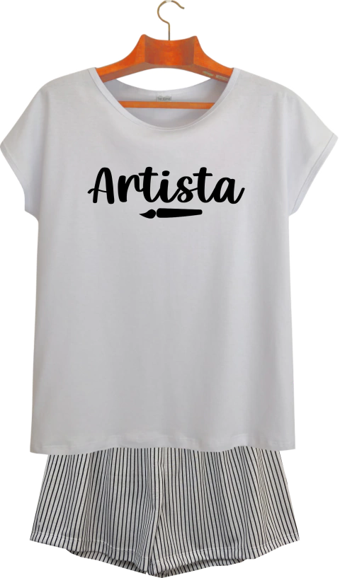 Pijama Feminino Curto MÃE ARTISTA