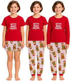 Pijama Menina Longo NATAL URSO MERRY CHRISTMAS - comprar online