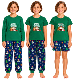 Pijama Menina Curto BONECO NEVE FAMÍLIA & BAGUNÇA na internet