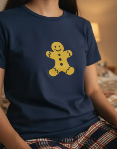 Pijama Menina Longo NATAL XADREZ MARINHO GINGER - loja online