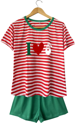 Pijama Feminino NATAL LISTRA FINA - comprar online