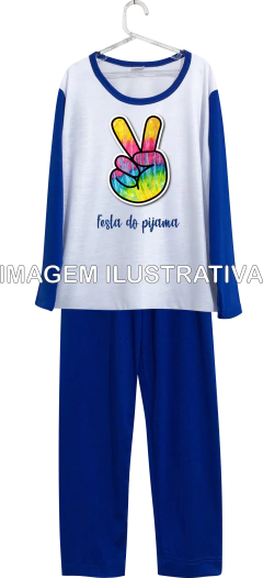 Kit 6 Pijamas Longos Infantil Personalizados Festa do Pijama - comprar online
