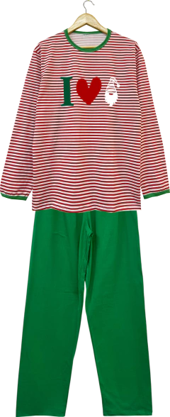 Pijama Menina Longo NATAL LISTRA FINA - comprar online