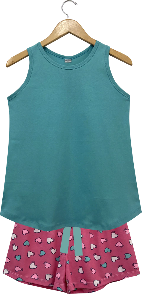Pijama Feminino Curto Regata CORAÇÃO - comprar online