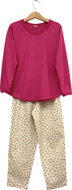 Pijama Menina Tricoline Longo Estrela