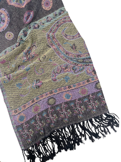 Pashmina Flor - Negra APM24000 - comprar online