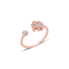 Anillo Elefante graduable en plata 925 - Baño de Oro Rosa 101030