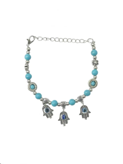 Pulsera Turquesa Fantasía - Tres Manos y ojo - APM4000