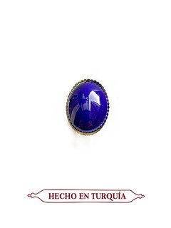 Anillo en cerámica hecho y pintado a mano - Azul marino APM7500