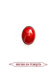 Anillo en cerámica hecho y pintado a mano - Rojo APM7500