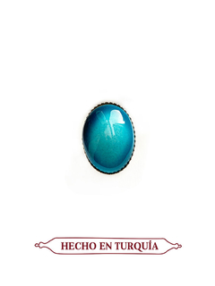 Anillo en cerámica hecho y pintado a mano - Turquesa APM7500