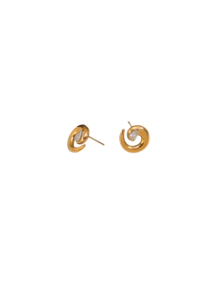 Aretes Espiral Fibonacci en Acero Inoxidable con baño de oro de 18K AB0141 APM23049