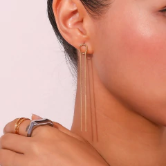 Aretes Cascada de Seda en Acero Inoxidable con baño de oro de 18K AB0084 APM17316 - buy online