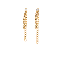 Aretes Fleco Blindado en Acero Inoxidable con baño de oro de 18K AB0143 APM23049 - comprar online