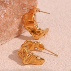 Aretes Fusión de Oro en Acero Inoxidable con baño de oro de 18K AB0073 APM25857 - online store