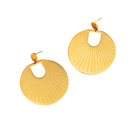 Aretes Rayos de Gatsby en Acero Inoxidable con baño de oro de 18K AB0062 APM40248 - comprar online