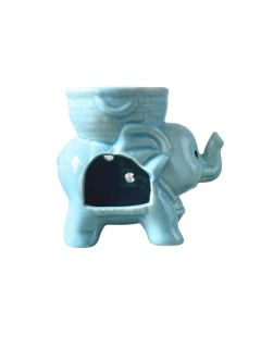 Pebetero Elefante de la Fortuna en ceramica - Azul APM15000 - Hecho en Turquía