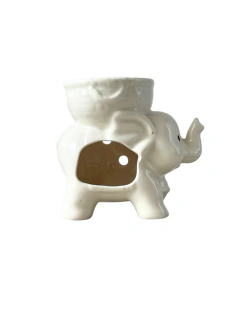 Pebetero Elefante de la Fortuna en ceramica - Blanco APM15000 - Hecho en Turquía