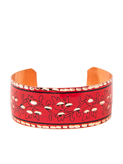 Brazalete En Cobre Estampado Y Tallado A Mano - Tonos Rojos Apm28000 - comprar online