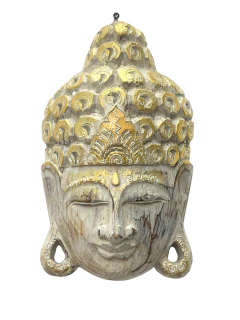 Cabeza Buda de la Serenidad en Madera - Blanco APM40000