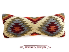 Forro de cojín Antep largo Gobeklitepe - Beige con vinotinto APM25000