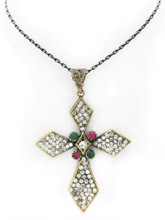 Collar Otomano en Bronce - Cruz APM55000