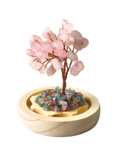 Árbol Místico de Piedras Naturales - Cuarzo Rosa APM18000 - comprar online