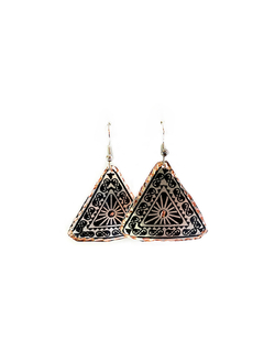 Aretes En Cobre Estampado y Tallado a Mano Diseño 10 APM8500 - comprar online